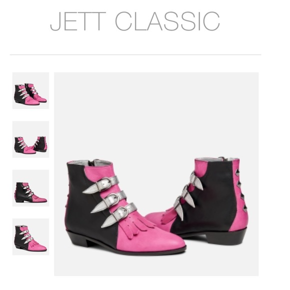 NIB Modern Vice Jett booties-Black, pink, & silver - Picture 2 of 4